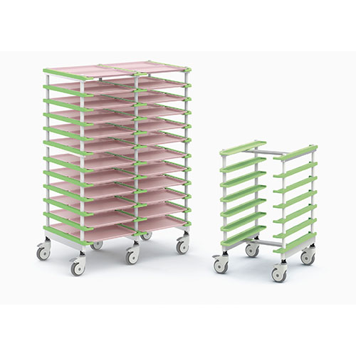 河淳 下膳カート MCR039YG 収容トレー数：36枚 段数（棚ピッチ）：9段（142） 下膳カートTF-7段　MCR094YG