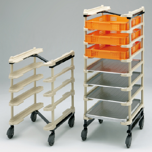 河淳 下膳カート MCR039YG 収容トレー数：36枚 段数（棚ピッチ）：9段（142） 下膳カートTF-7段　MCR094YG